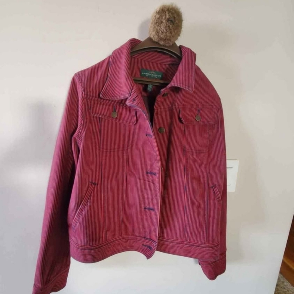 Red Striped Womens Jacket - Picture 4 of 4